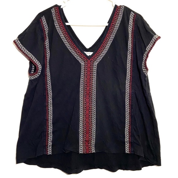 Madewell Tops - Madewell Southwestern Embroidered Cap Sleeve Top